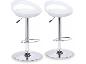 Tabouret Ross H64cm Bois clair et Fourrure Blanc