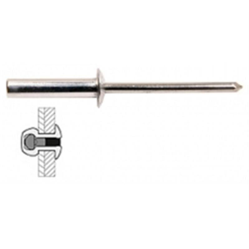 500 rivets étanches alu / acier à tête plate Ø 4 x 12 mm Leroy Merlin