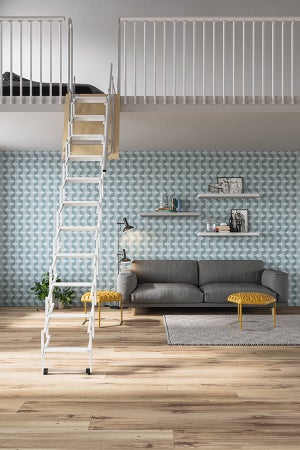 OptiStep escalier escamotable en 3 parties 120x70 cm bois avec trappe  blanche