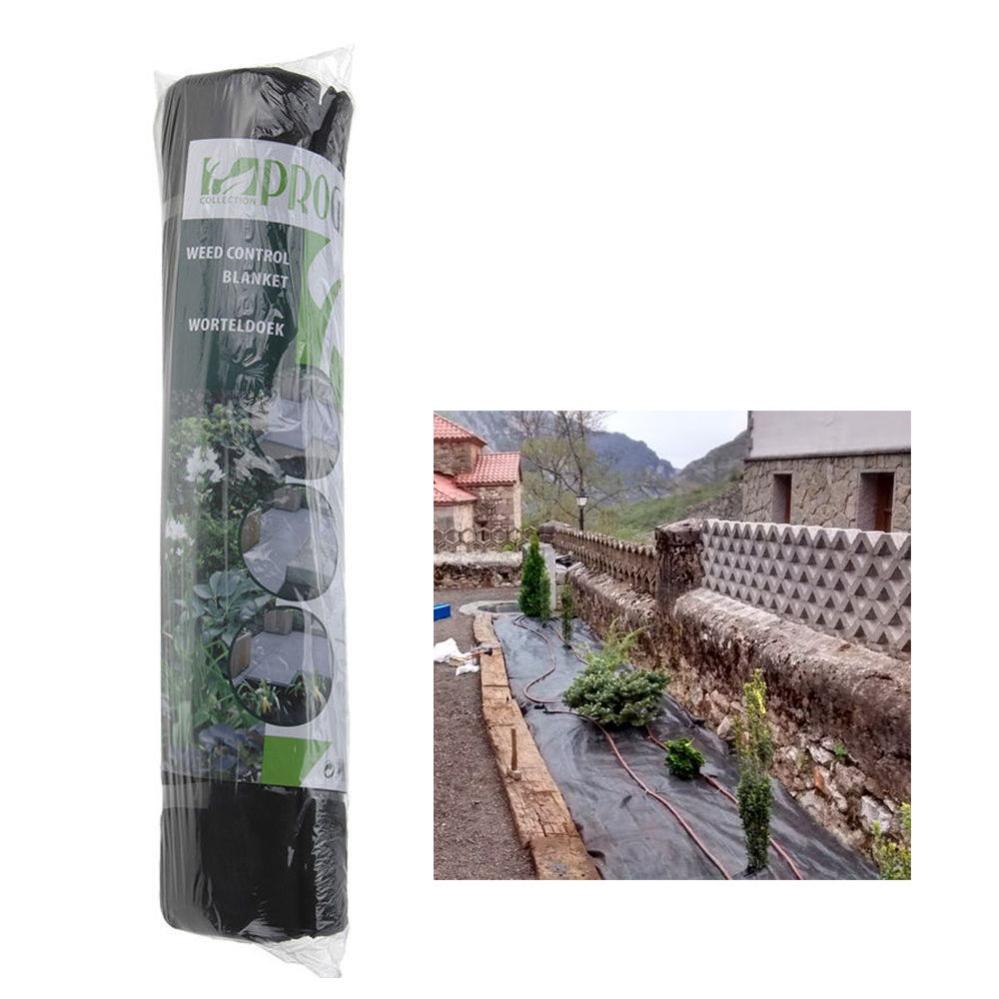 Tela Antihierbas De Fieltro 2x2 M Con Piquetas - Para Base De Arenero, Protección De Jardín Contra Malas Hierbas