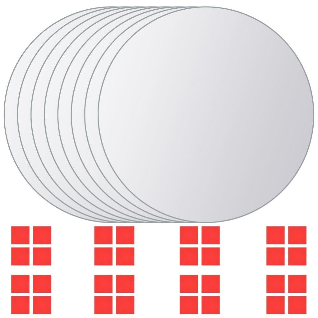 Set Di 6 Piastre A Specchio Rovonde Oro Da 20 Cm - Autoadesive In Acrilico Per Decorazione Pareti Bagno E Soggiorno