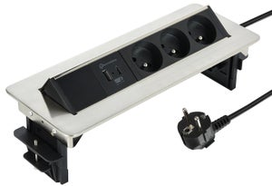 Multiprise 10 prises avec interrupteur et parafoudre noir (1.5m câble) -  Cablematic