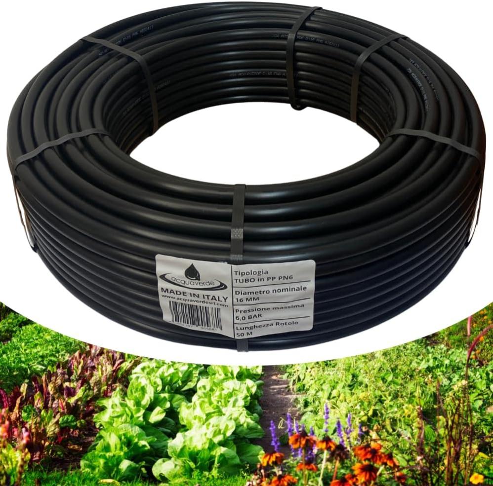 Tubo Irrigazione In Polietilene Da 20 Mm, PN6, 100 Metri, Per Giardino E Impianti Automatici