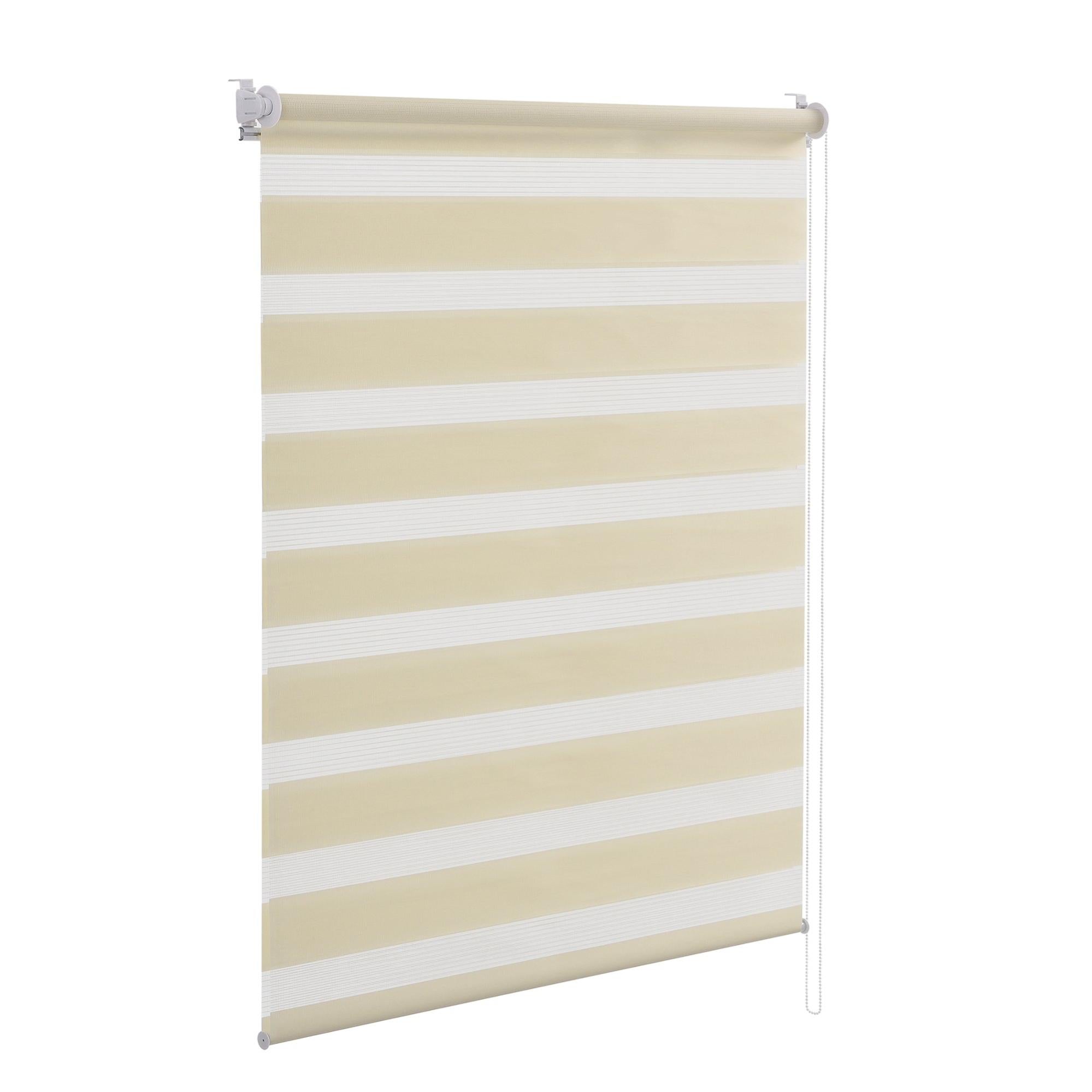 Store à enrouleur zèbre (100 x 175 cm) (crème) store double protection