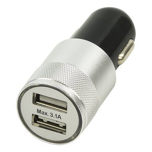 Mini-chargeur allume cigare double USB 12V/24V 3100mA dans blister