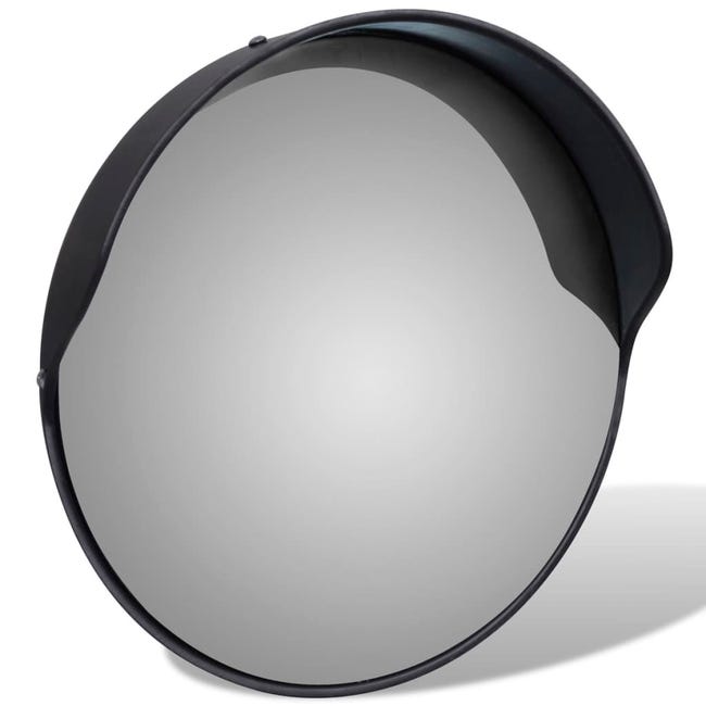 Miroir de trafic convexe d'extérieur Plastique PC Noir 30 cm vidaXL