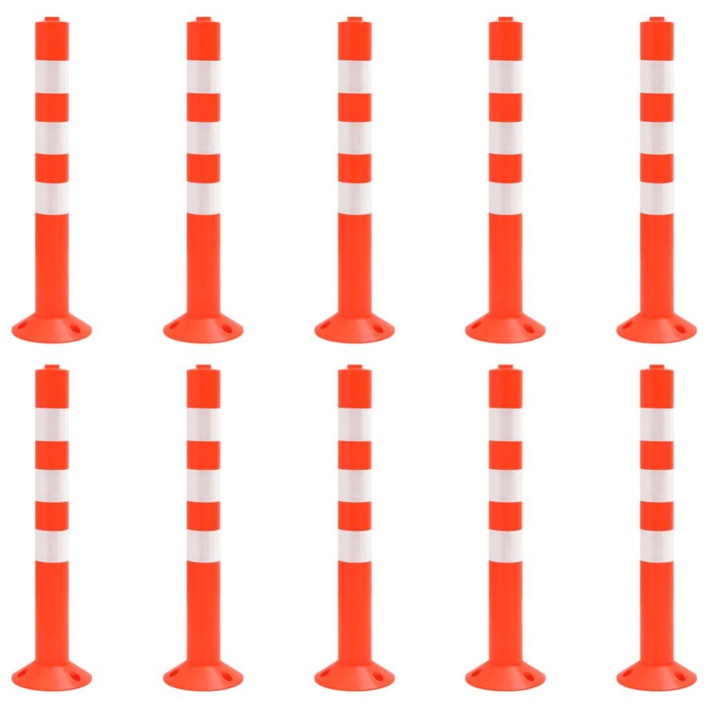 Vidaxl Bolardos De Control De Tráfico 10 Unidades Pe 75 Cm