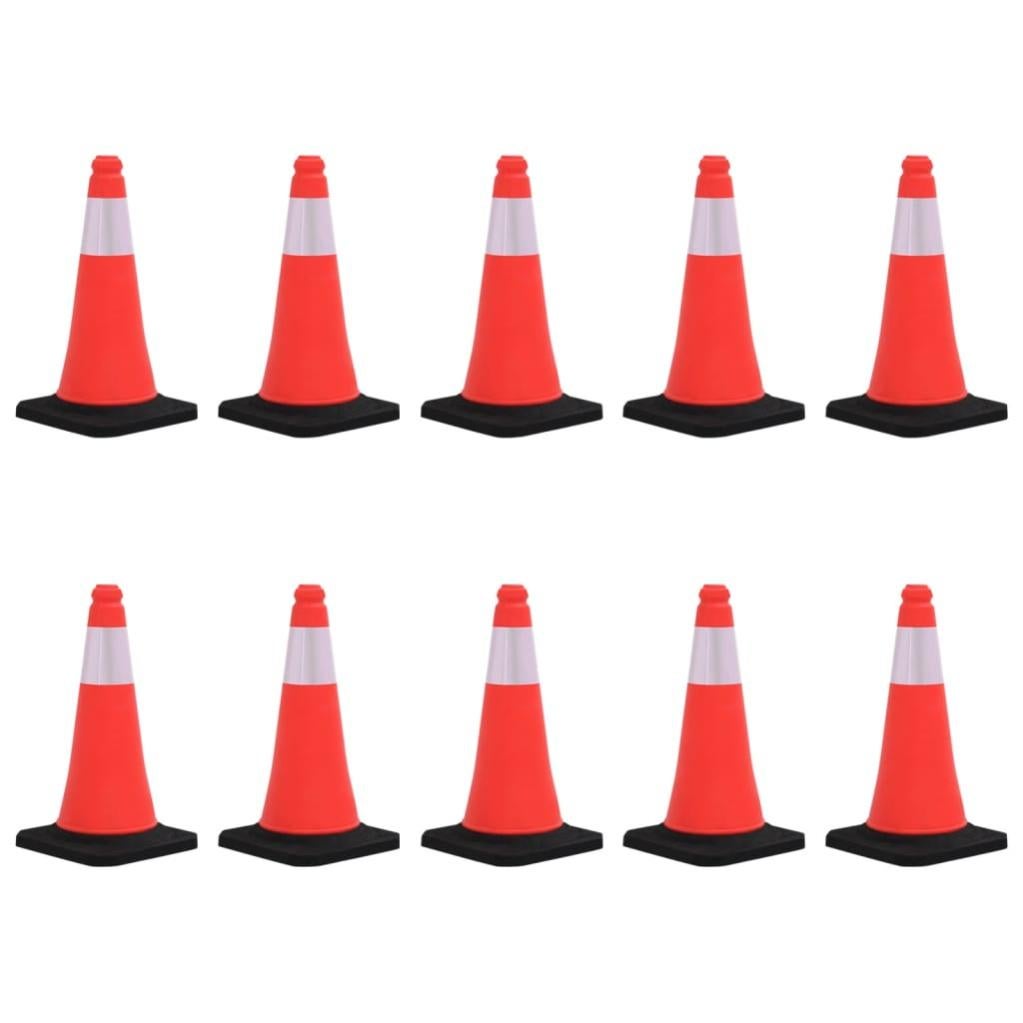 Vidaxl Conos De Tráfico Reflectantes Con Base Pesada 10 Uds 50 Cm
