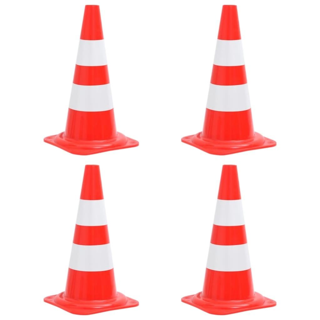 Vidaxl Conos De Tráfico Reflectantes 4 Unidades Rojo Y Blanco 50 Cm