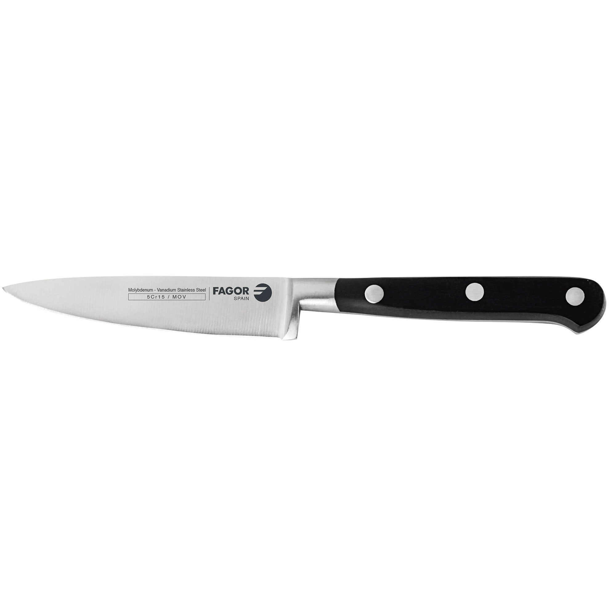 Cuchillo cocina pelador profesional 10cm hoja acero inoxidable grosor 2mm, mango ergonómico, fagor, , , couper
