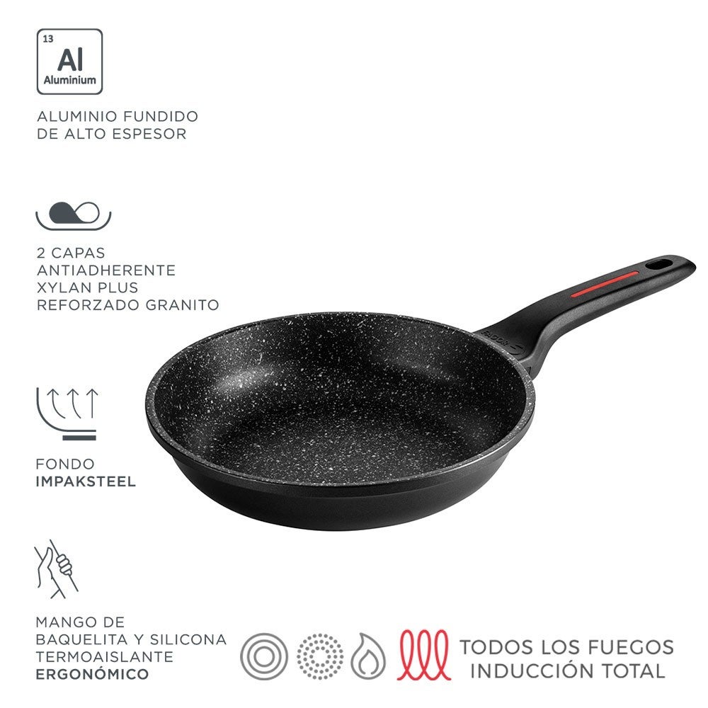 Sartén 18cm Inducción Acero Inoxidable, Antiadherente Titanio Ecológico sin  PFOA Vitrocerámica, FAGOR, Acero Inoxidable, , Inoxtherm