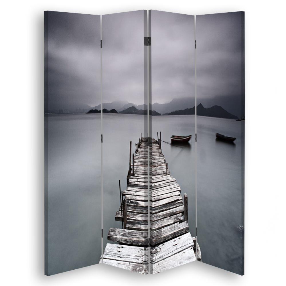 Mendler Paravento Decorativo A 6 Pannelli M68 - 180x240cm, Doppia Immagine, Struttura In Legno, Versione Scritte - 2