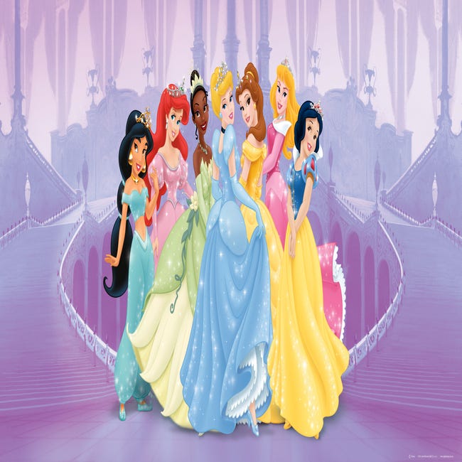 Resplandor prefacio Simetría Póster decorativo Princesas morado - 202 x 90 cm - Disney | Leroy Merlin