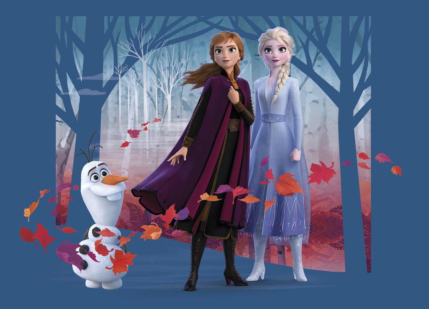 Poster XXL intisse La Reine des Neiges Portraits d'Elsa Anna Olaf