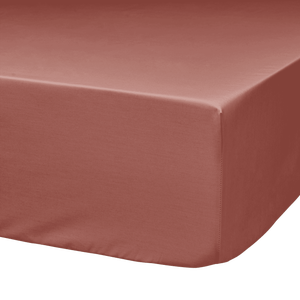 Drap housse coton lin lavé Flandres CAMIF-140 x 190 cm-Terracotta - Achat &  prix