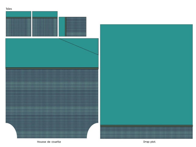Drap percale Gustav TRADILINGE-240 x 310 cm-Vert