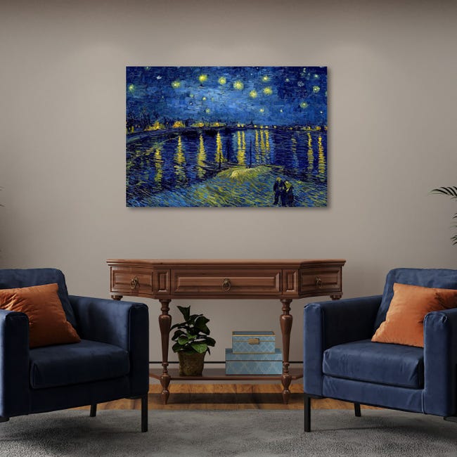 Quadro La Notte Stellata Van Gogh Canvas su Tela Telaio in legno