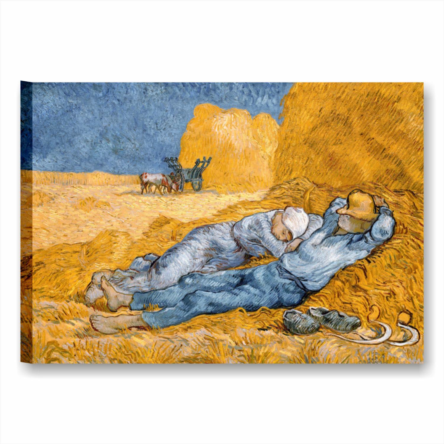 Van Gogh La siesta - quadro moderno riproduzione stampa su tela 70x50 cm