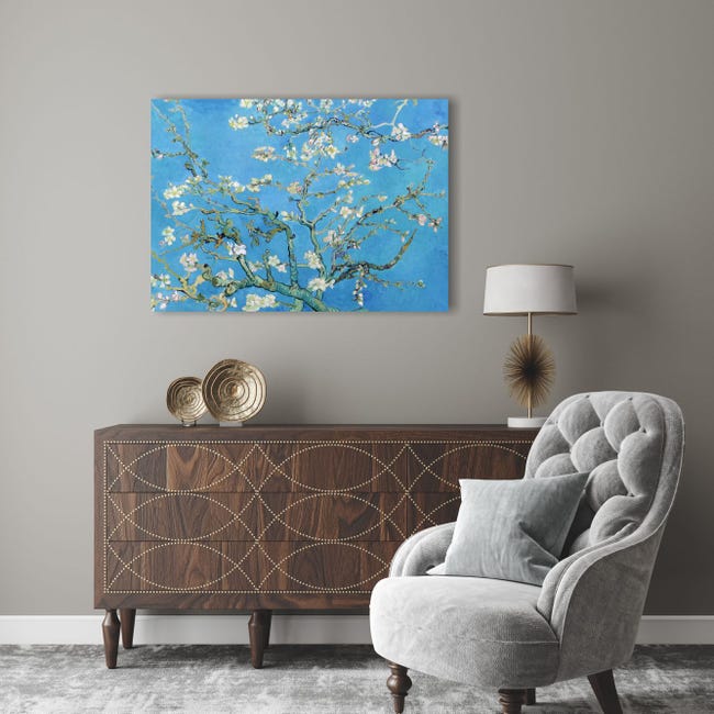 Van Gogh Ramo di mandorlo in fiore - quadro moderno riproduzione stampa su  tela 70x50 cm