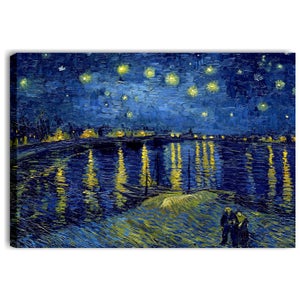 Van Gogh Notte stellata - Quadro moderno stampa su tela riproduzione 70x50  cm