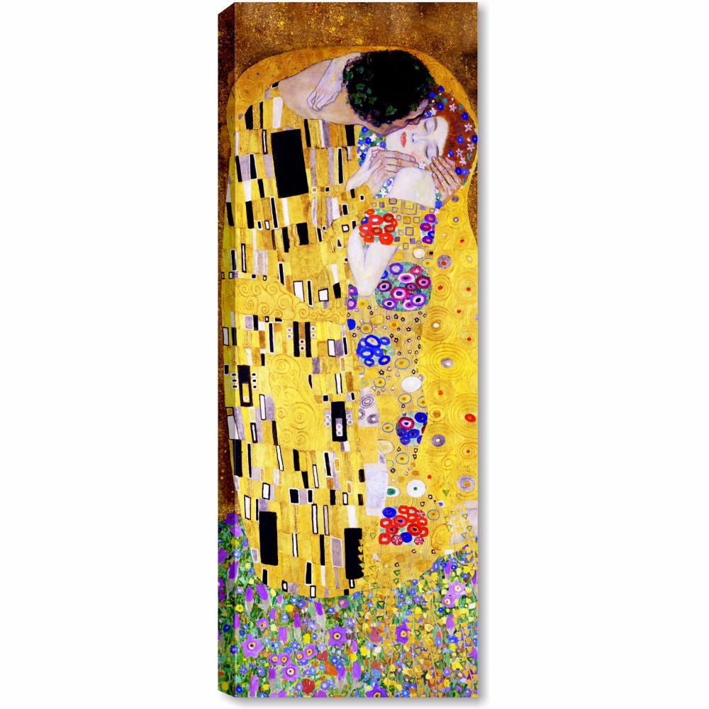 50 x 50 cm Decorazione Interni Quadro Moderno Famoso Stampa su Tela Canvas Il Bacio Gustav Klimt Arte Arredo Casa Ufficio Soggiorno Salotto Cucina Camera da Letto SALPIE 