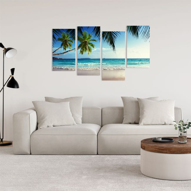 Mare Tropicale - quadro moderno paesaggio marino per soggiorno camera da  letto ufficio stampa su tela 152 x 78 cm
