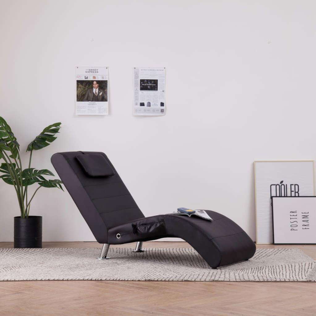 VidaXL Sdraio Imbottita Elegante In Similpelle Grigia - Chaise Lounge Con Gambe In Acciaio E Porta USB