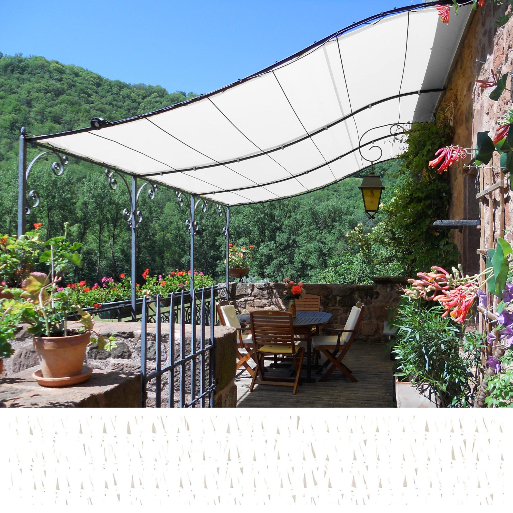 Beige)Voile D'ombrage Imperméable Rectangulaire 3X5m Toile Ombrage Auvent Protection Des Rayons UV Pour Extérieur Jardin Terrass Balcon Couleur