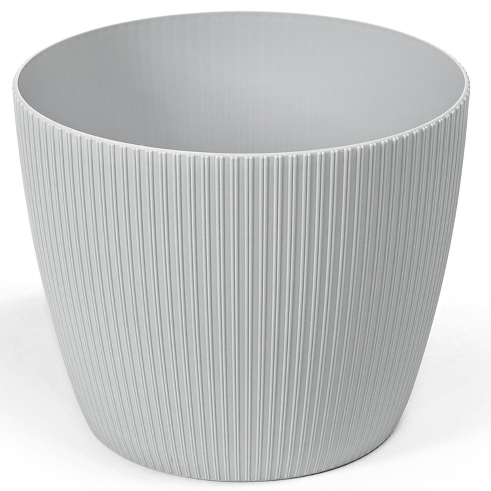 Vaso per piante e fiori Millerighe in plastica colore grigio H 34.6 cm