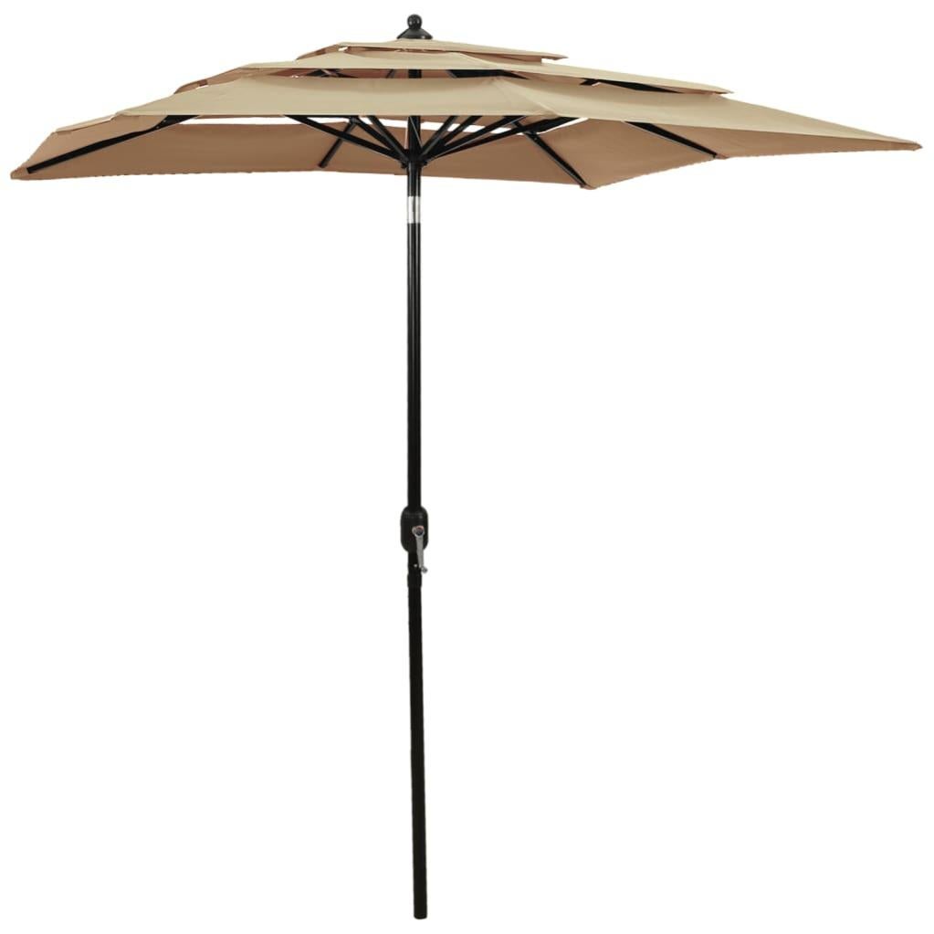 VIDAXL - Ombrellone Da Esterni Con Palo In Metallo 300 Cm Grigio Talpa