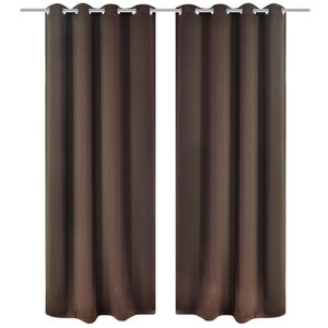 Cortina Oscurante Lisa Anillas Vipalia Rustica 140x255 Cm Negro con Ofertas  en Carrefour