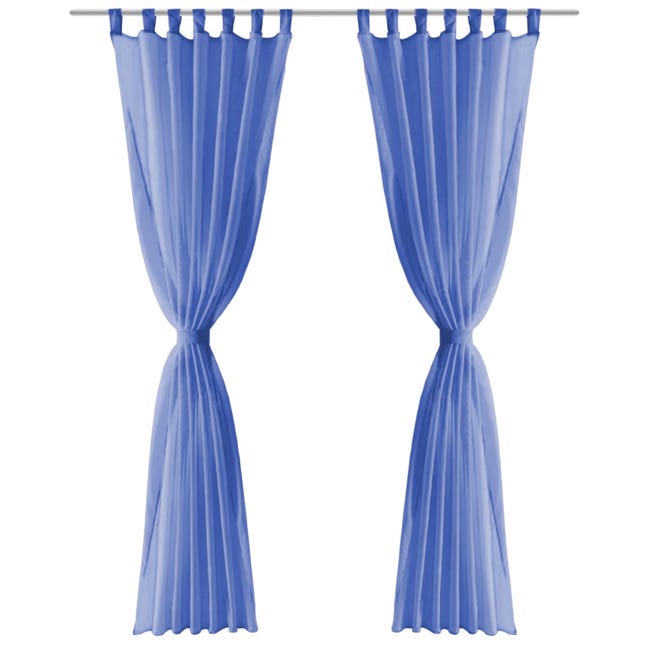 Cortina Translucida para Ventanas 150x260 cm Acomoda Textil. (Azul)