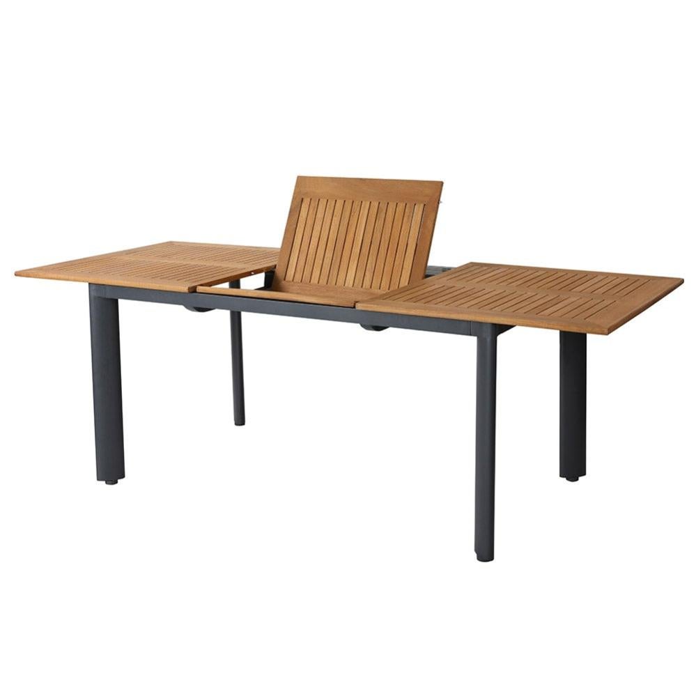 Table de jardin extensible BRASILIA Gris Aluminium 152/210 x 90 x 74,5CM Leroy Merlin