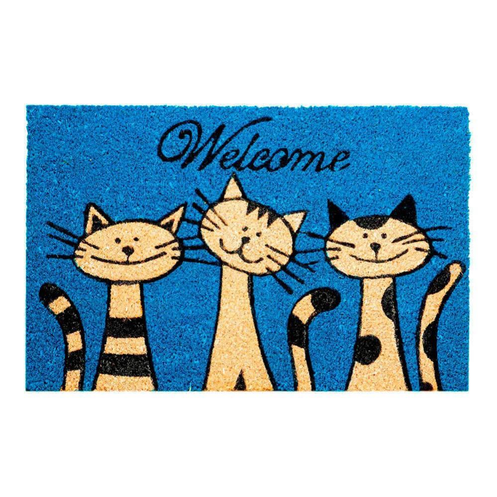 Alfombra Para Mascotas Para Perros Y Gatos, Comida Con Huesos, 39 X 58 Cm, Diseño De Tela Estampada En Color Azul