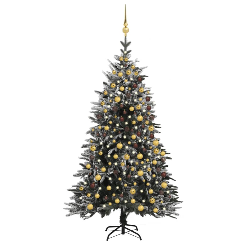 Albero di Natale Artificiale con Neve Floccata 120 cm PVC e PE vidaXL