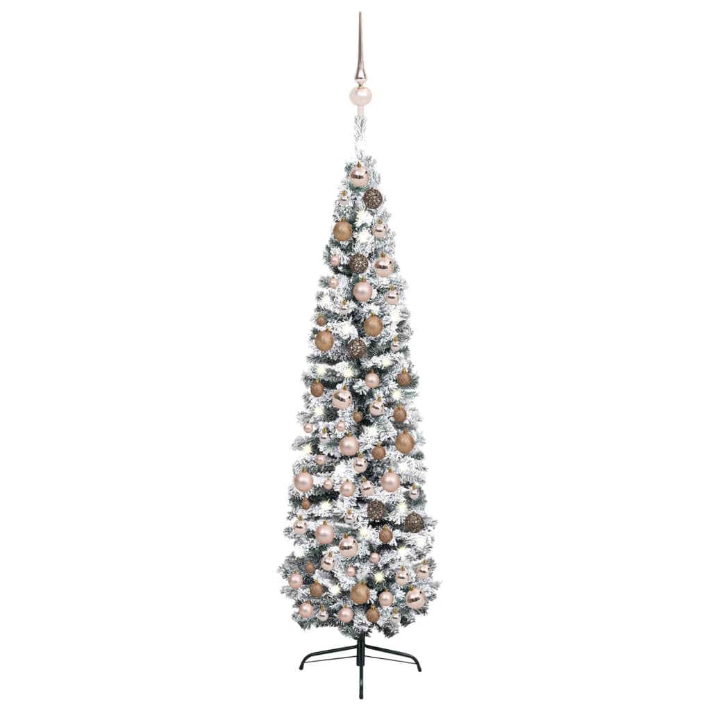 Albero di Natale Artificiale Sottile Supporto Verde 240 cm PVC - AMDGarden