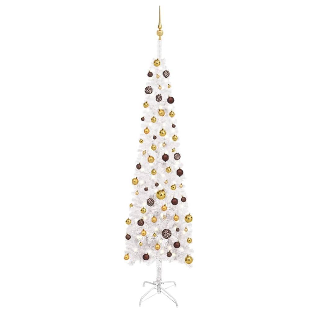 VidaXL Albero Di Natale Sottile Con Base In Metallo - 300 Cm, 696 Punte In PVC, Design Salvaspazio