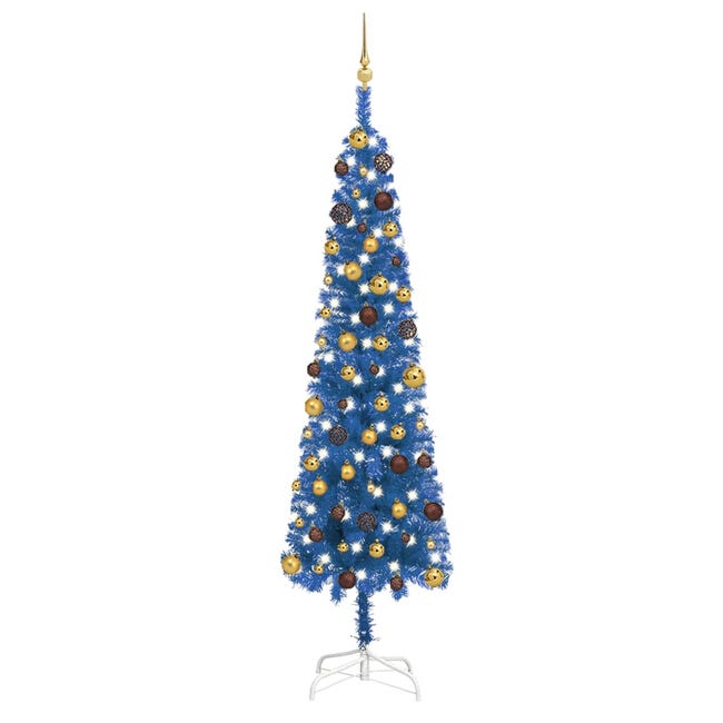 Árbol de Navidad LEDs y bolas azul 240 cm | Leroy Merlin
