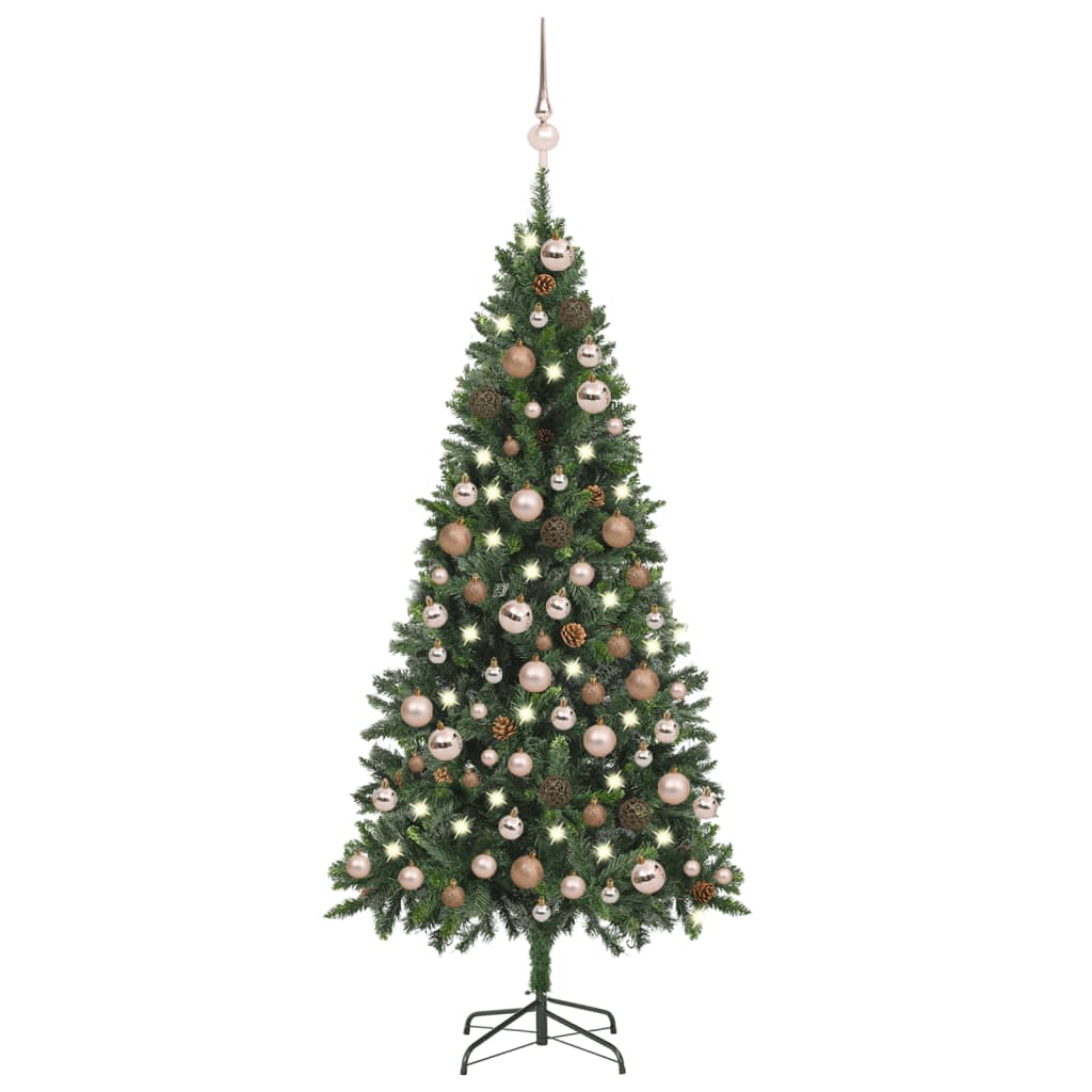 Arbre de Noël artificiel LED et boules et pommes de pin 180 cm vidaXL