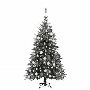 Sapin de Noël LED effet neige 120 cm blanc TATLOW