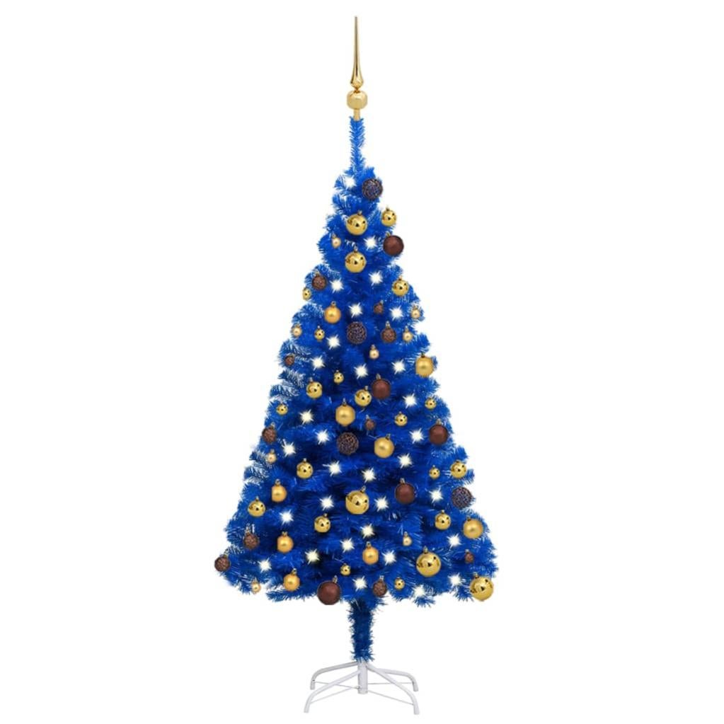 VidaXL Albero Di Natale Artificiale 120cm Con Base In Acciaio: PVC Verde, Neve E Pigne Incluse