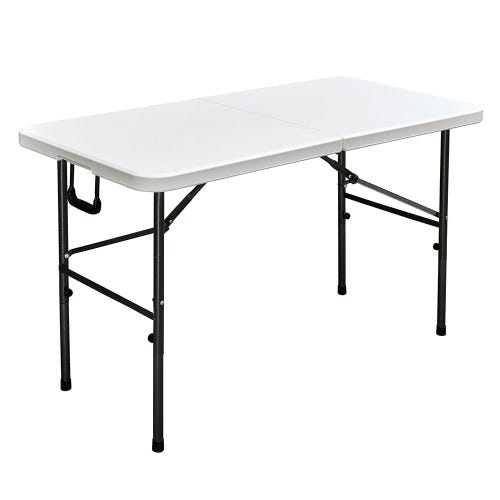 Table de réception pliante 122cm Blanc plateau pliable - 4 places