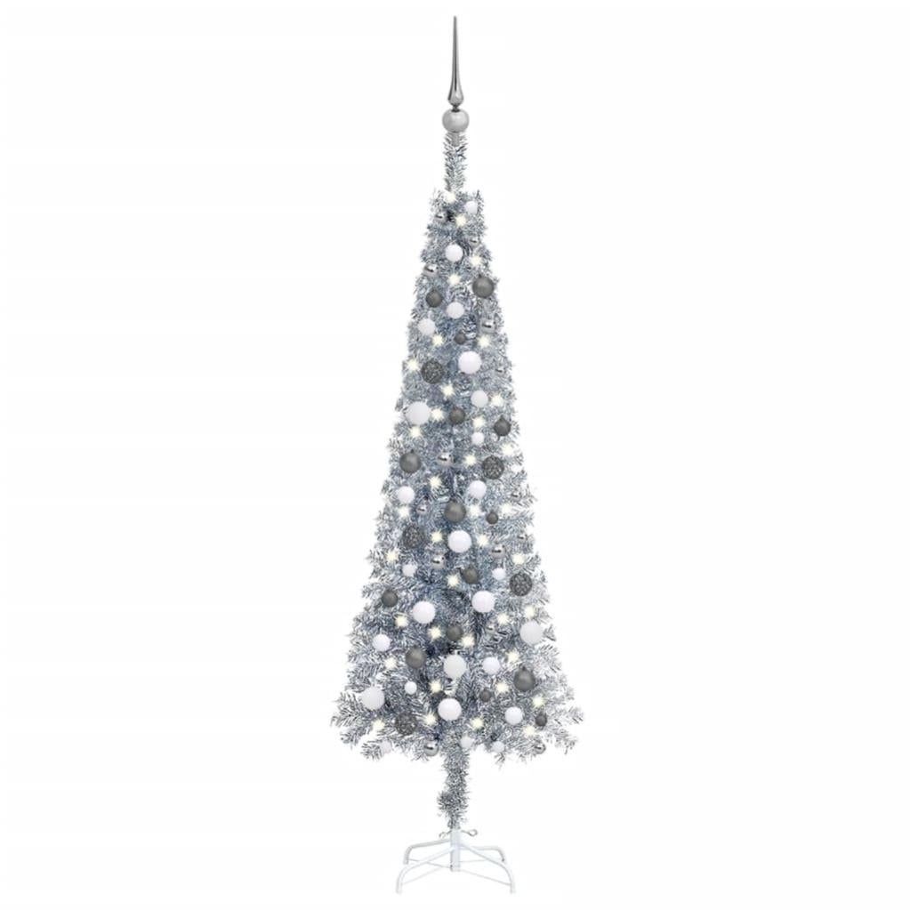 VidaXL Albero Di Natale Sottile Con Base In Metallo - 300 Cm, 696 Punte In PVC, Design Salvaspazio