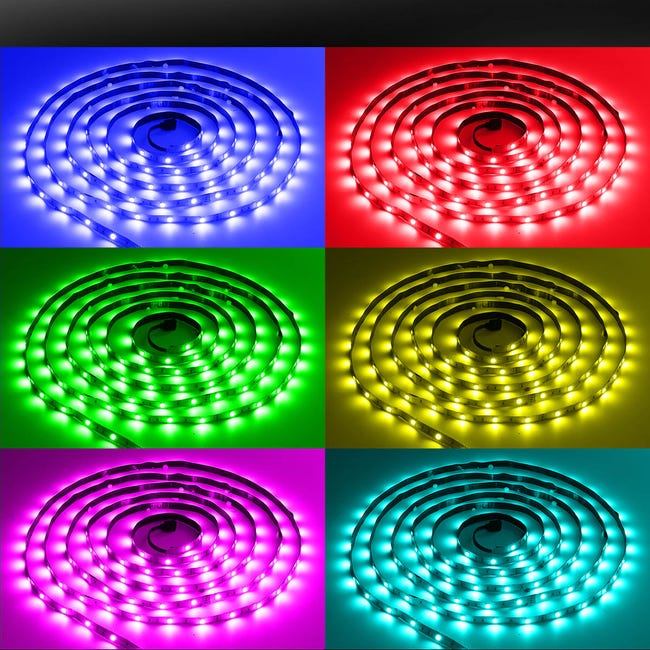 Lot de 3 Ruban LED 4 m multicolore RGB éclairage 12V 5050 Bandes