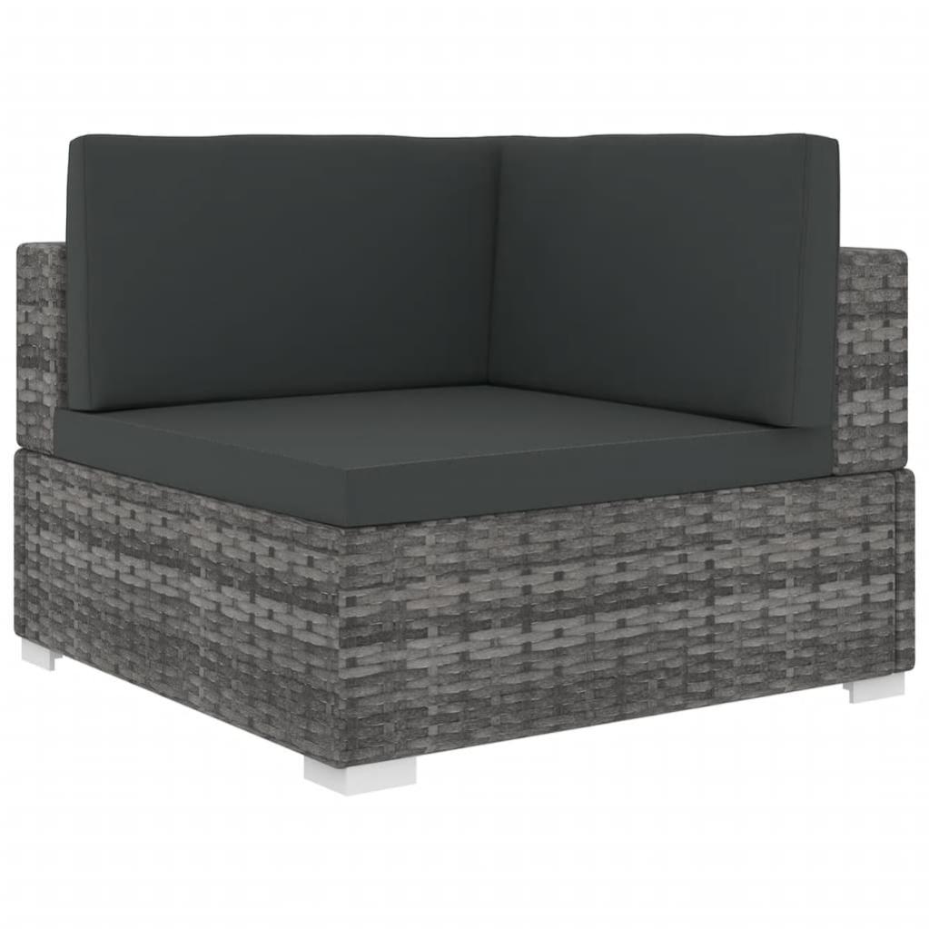 VidaXL Divano Ad Angolo Modulare In Polyrattan Nero Con Cuscini Imbottiti – Per Giardino E Terrazzo, Resistente Alle Intemperie