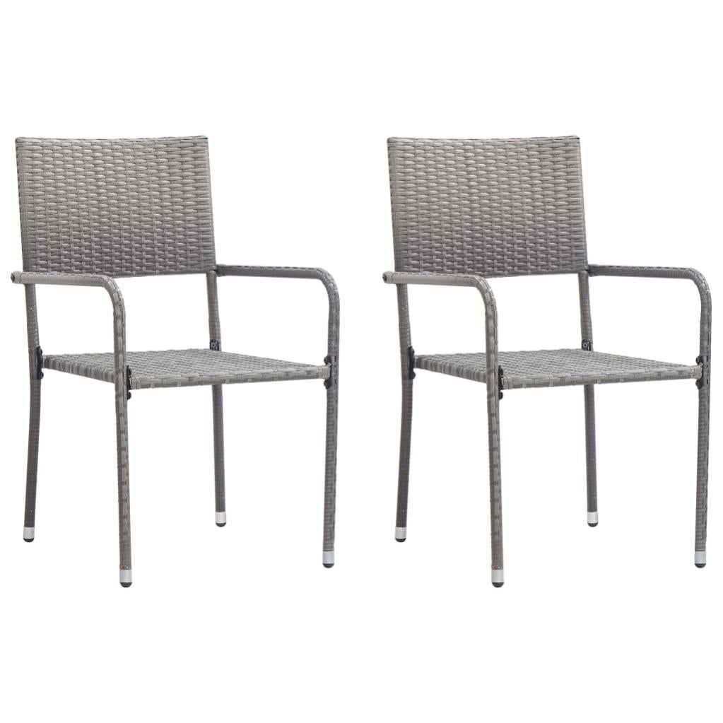 Sedie Da Giardino In Polyrattan Nero - VidaXL - Confezione Da 2 - Perfette Per Esterni