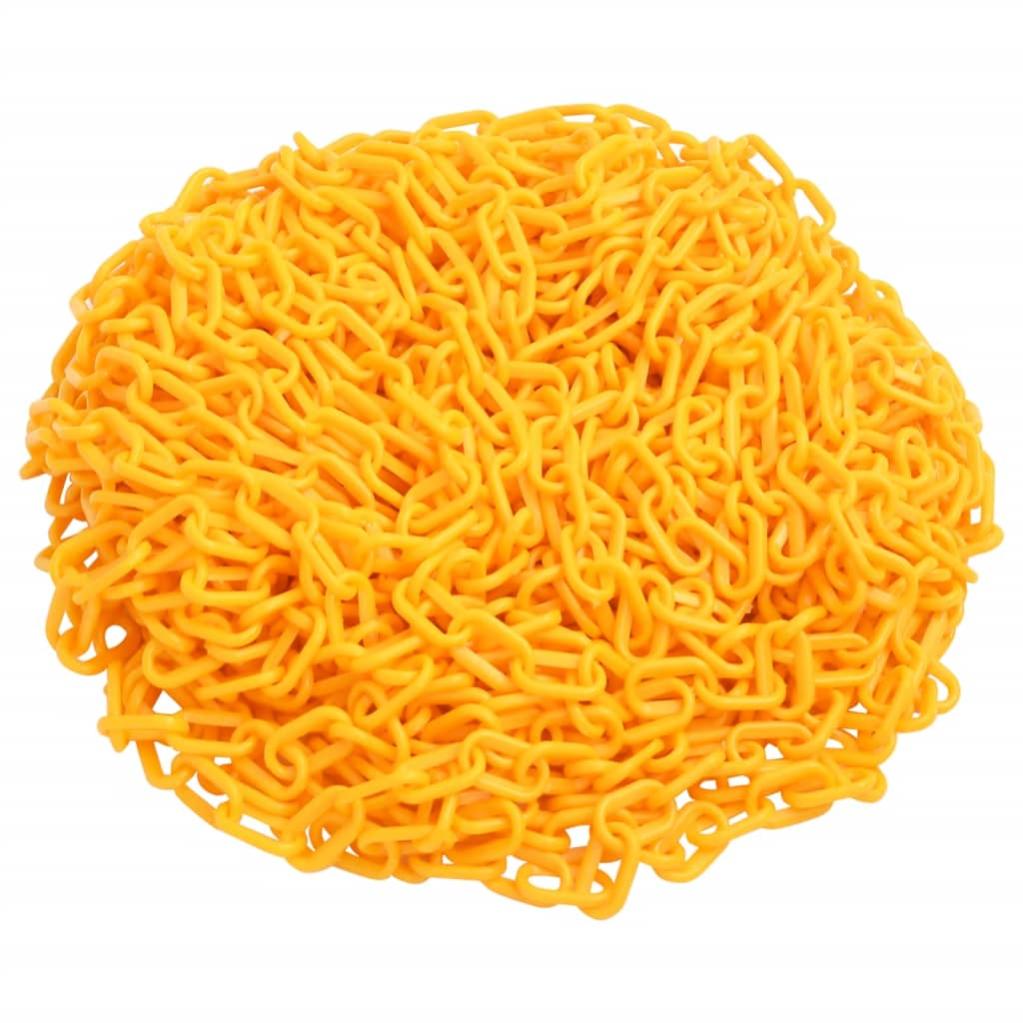 Vidaxl Cadena De Advertencia Plástico Amarillo 30 M Ø4 Mm