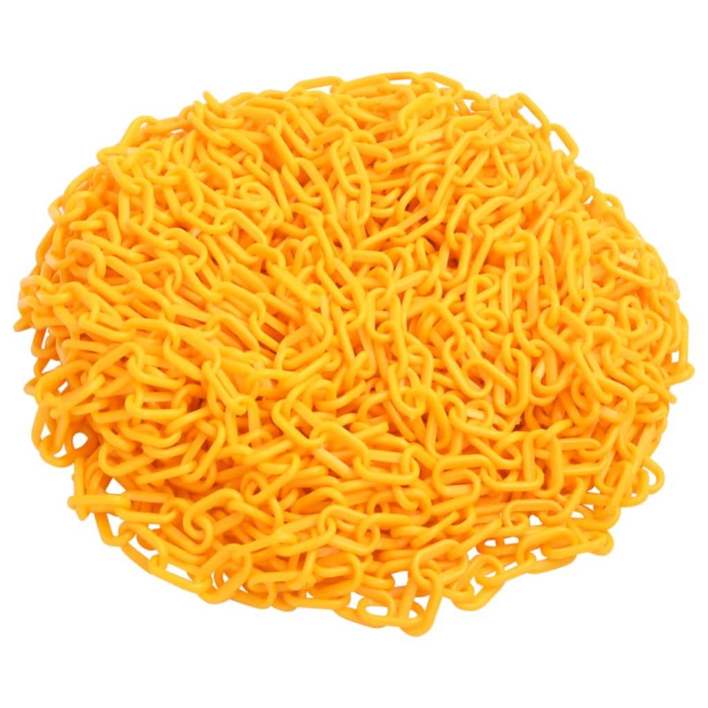 Vidaxl Cadena De Advertencia Plástico Amarillo 100 M Ø6 Mm