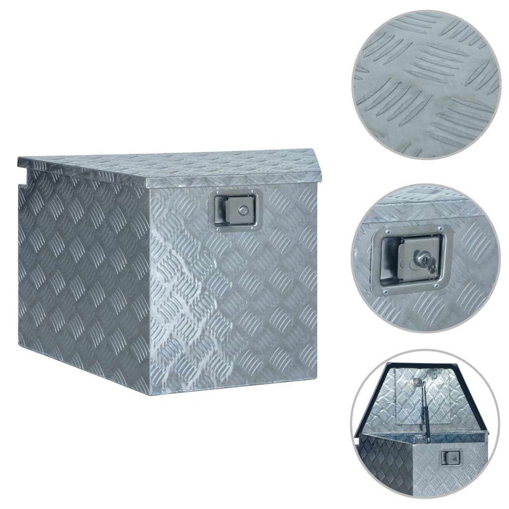 Vidaxl caja de aluminio 737 381x410x460 mm plateada