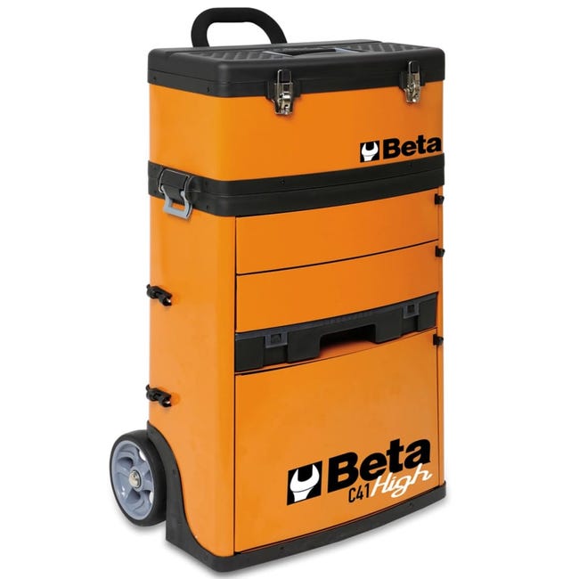 Chariot à outils à 4 niveaux noir et orange FX-Tools
